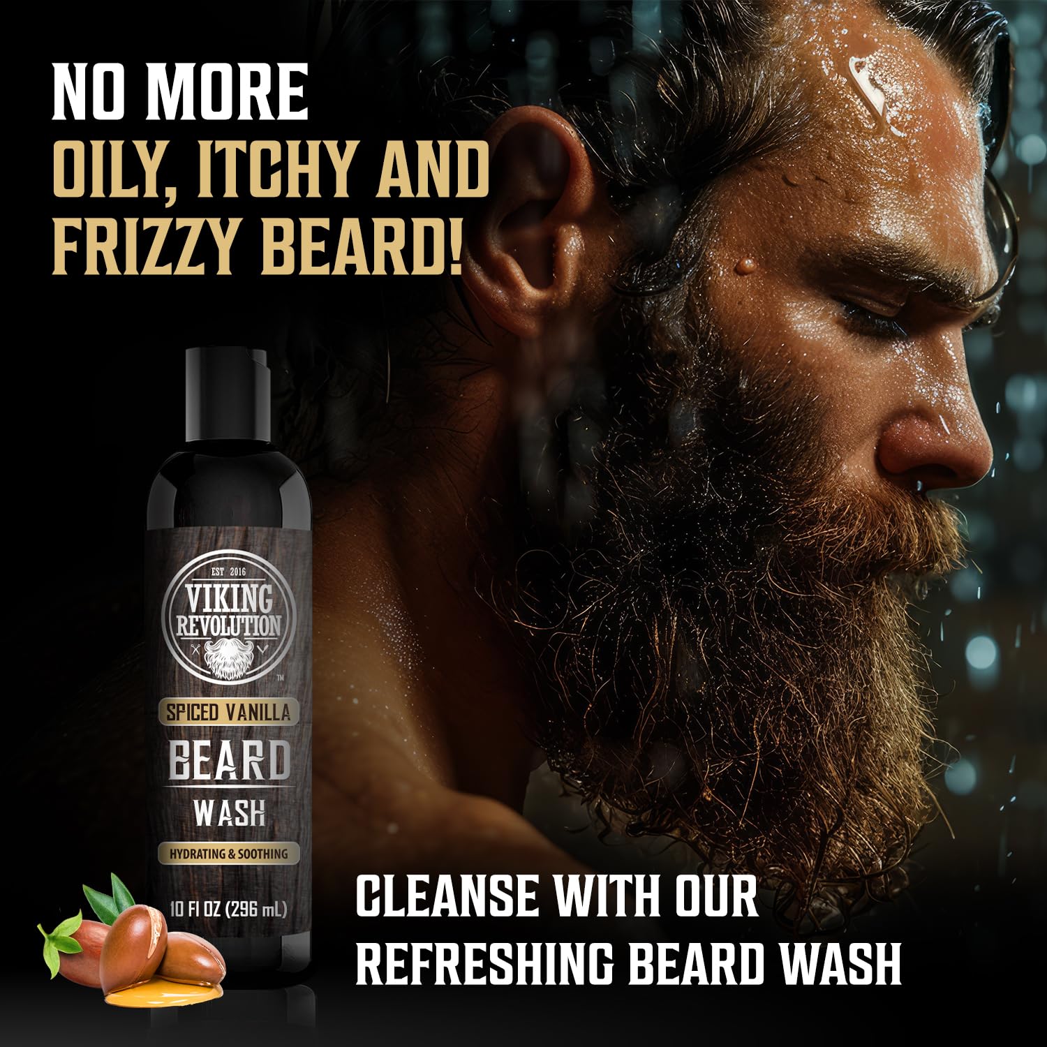 Viking Revolution rich foam lather demonstrating deep-clean benefit for beard