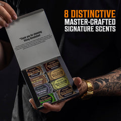 Viking Revolution open tin being applied to wrist demonstrating quick, no-spill use