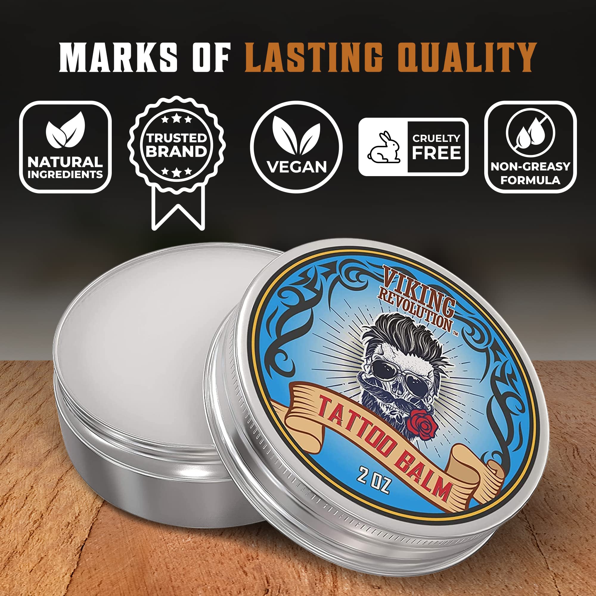 Viking Revolution 2 oz jar inside a toiletry bag to illustrate portable aftercare convenience