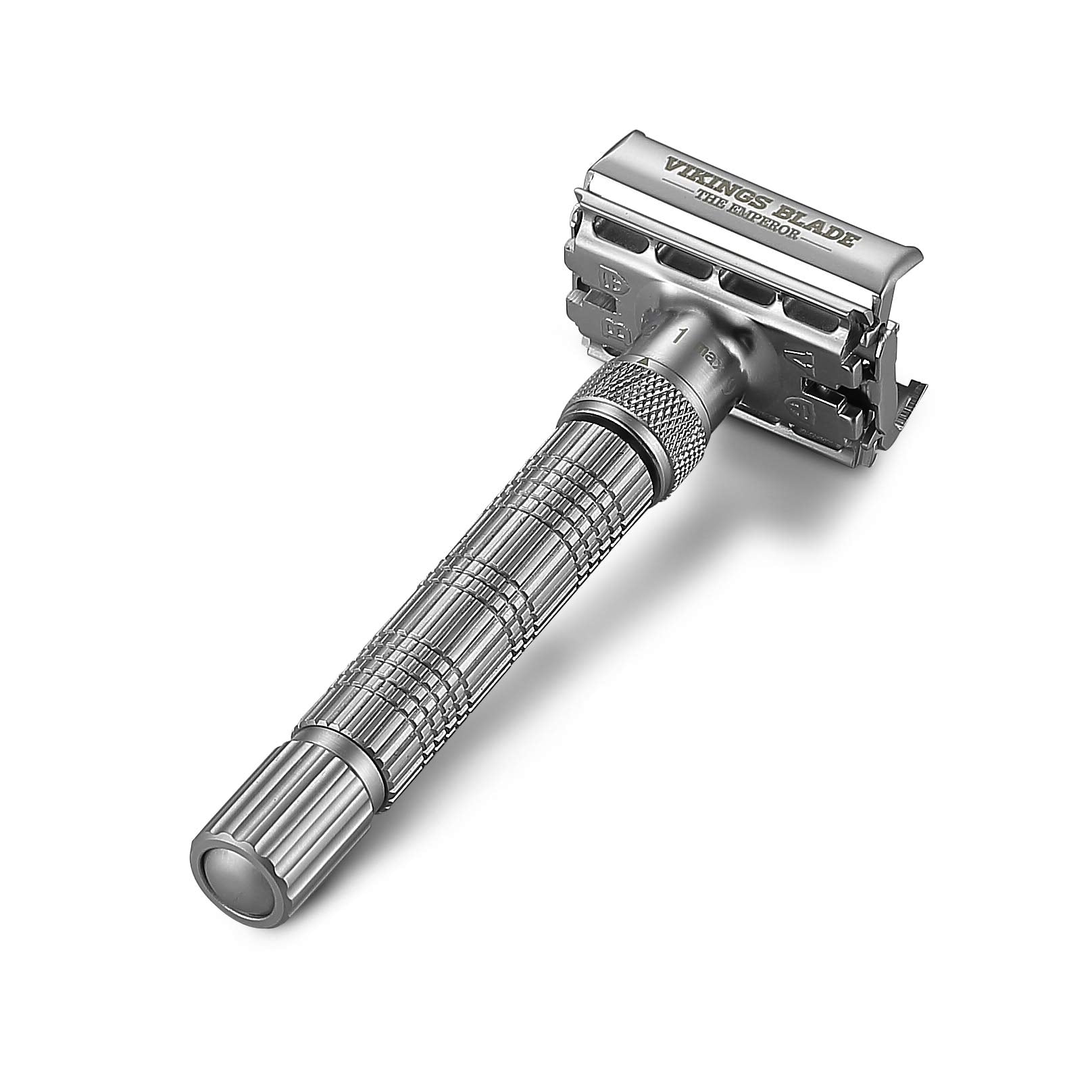 Vikings Blade close-up of handle grip providing secure control for precise shaving