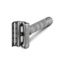 Vikings Blade head detail displaying straight and scalloped bars for versatile comfort