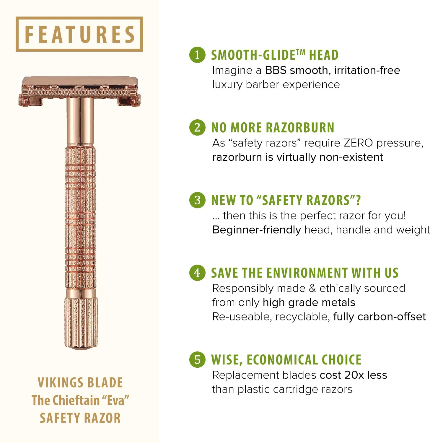 VIKINGS BLADE quick-release head detail for fast safe blade changes