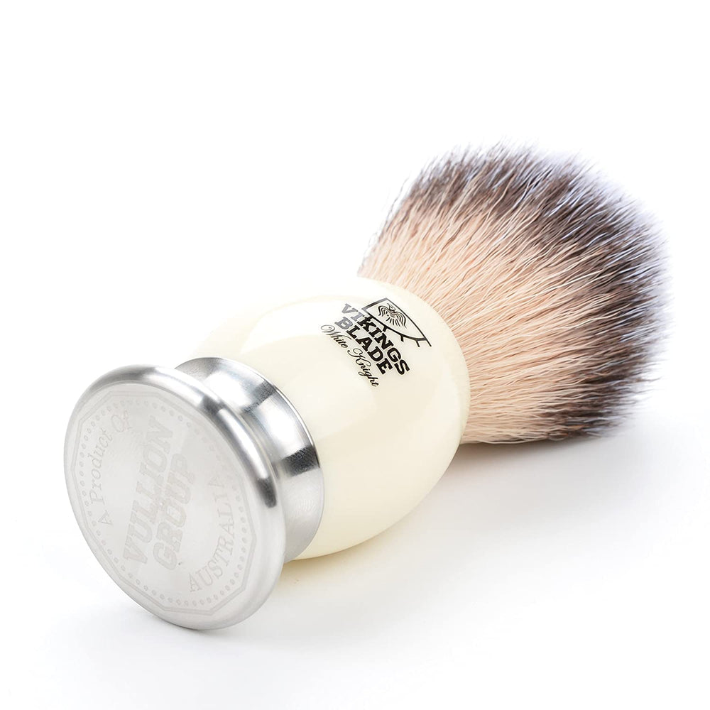 VIKINGS BLADE staged in bathroom setting conveying premium grooming experience