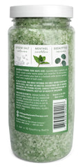 Village Naturals Therapy open jar close-up texture of mineral soak demonstrating fine powder consistency
