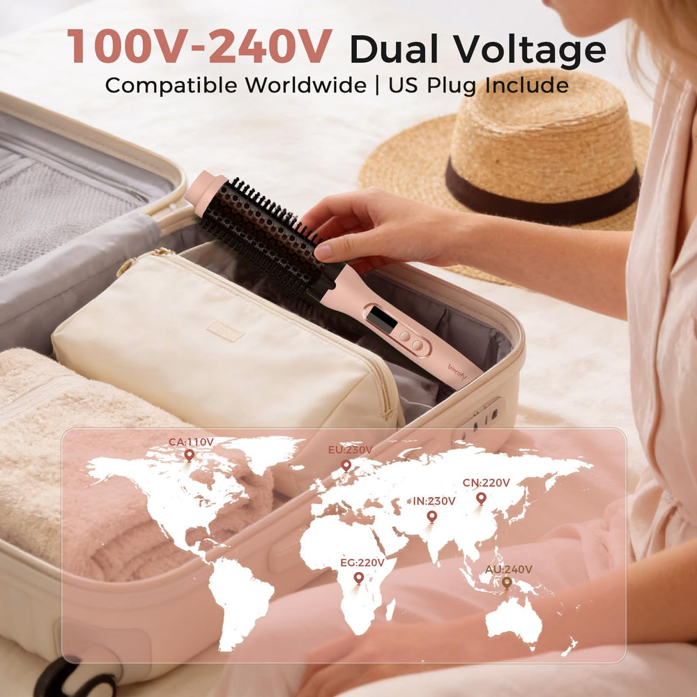 vincofy size scale with hand showing compact travel-friendly design