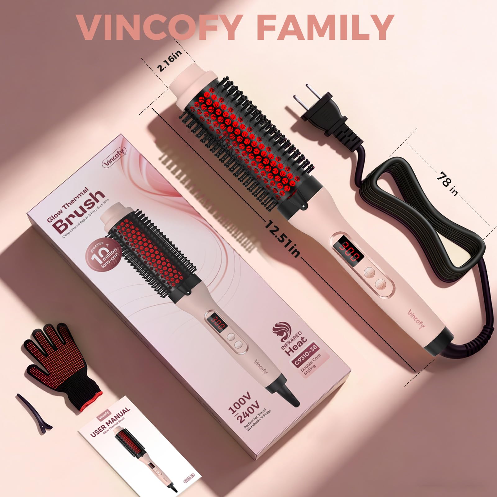 vincofy travel pouch and detachable head packed for international styling convenience