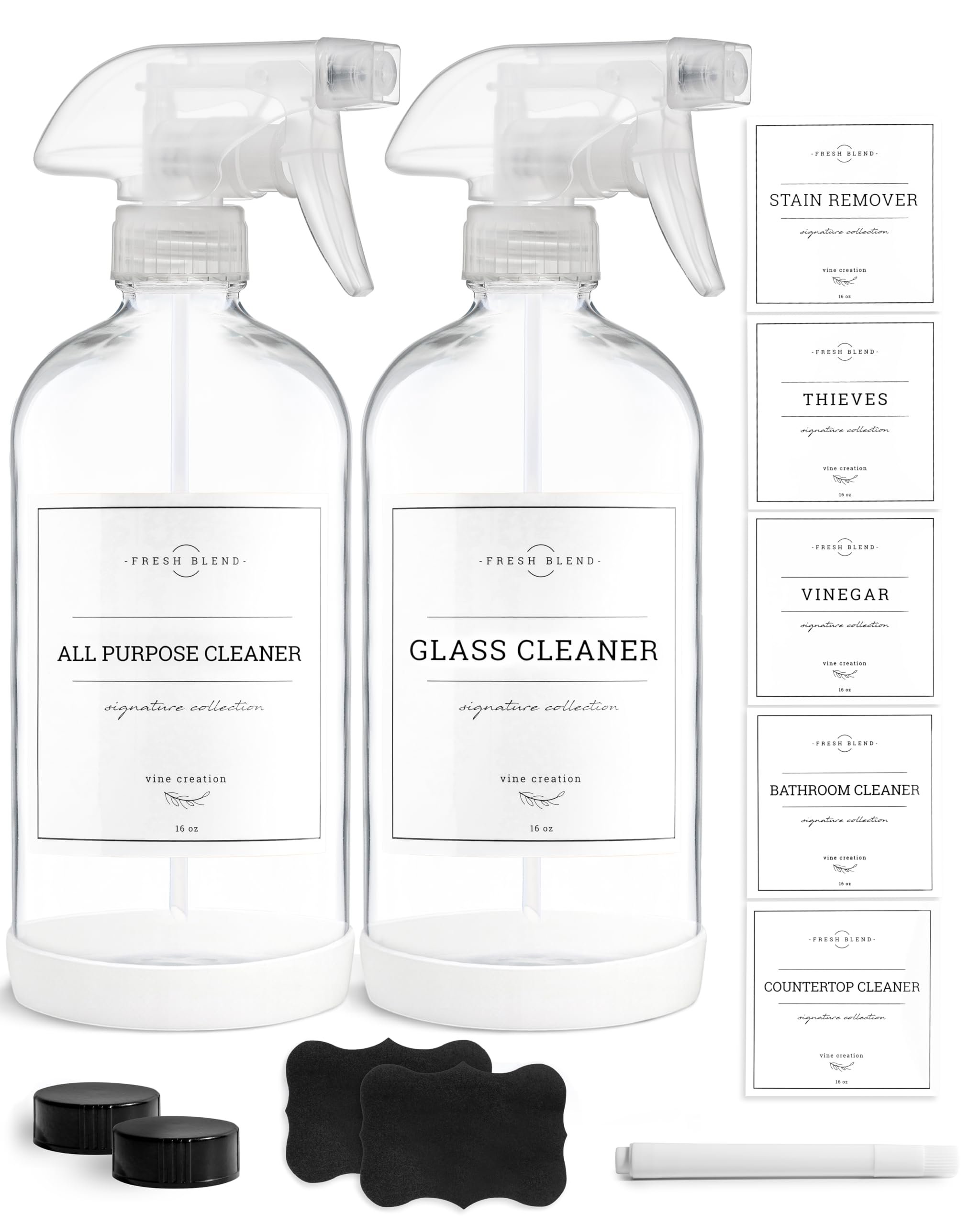 Vine Creations two clear 16 oz bottles front view showing clean design and capacity benefit