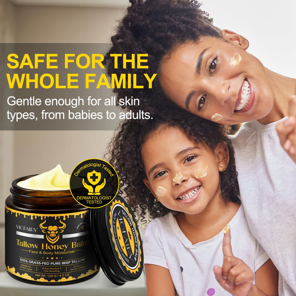 VIOFAIRY raw wild honey drip next to jar emphasizing moisture-retention benefit