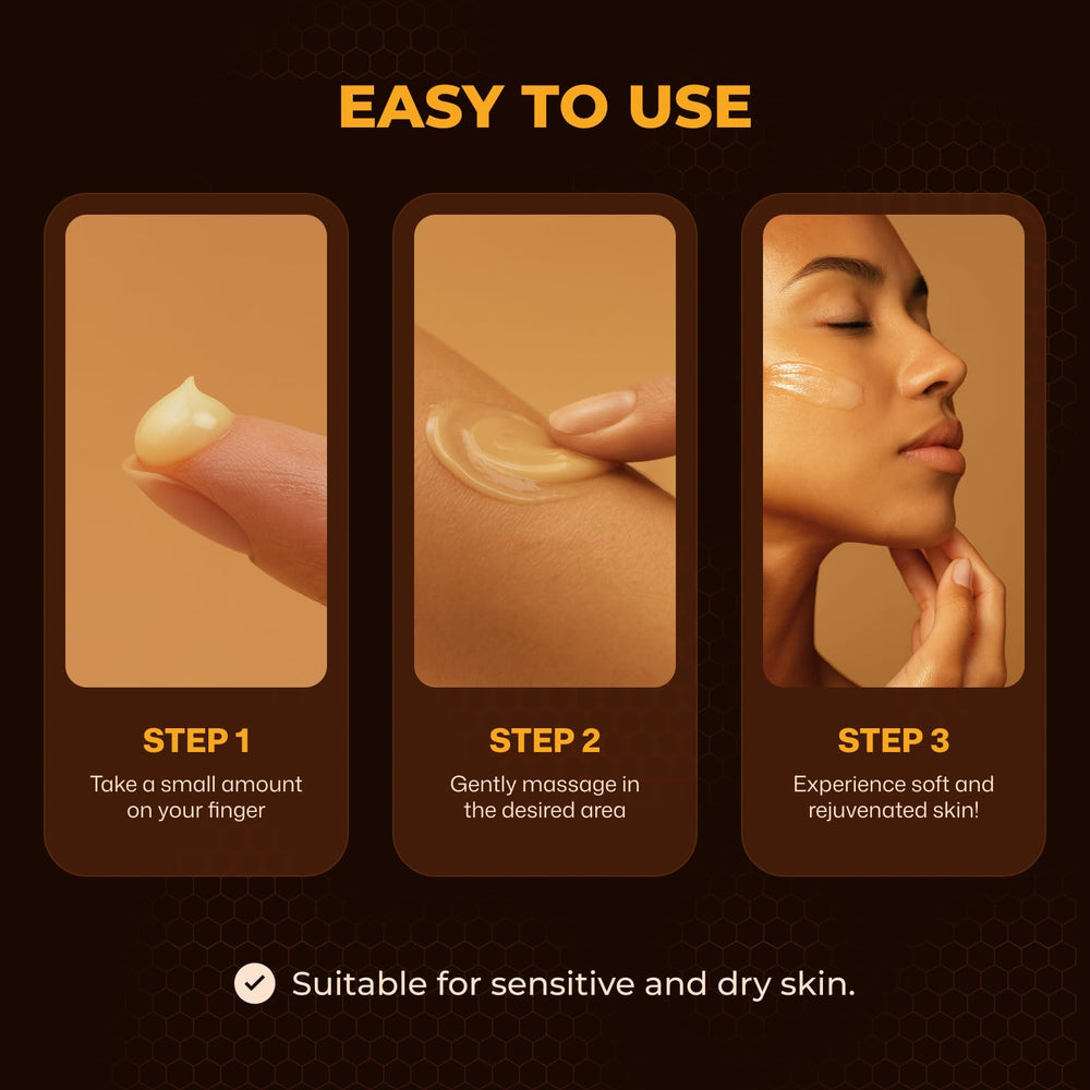 VIORY balm in hand being applied to skin showing easy absorption benefit
