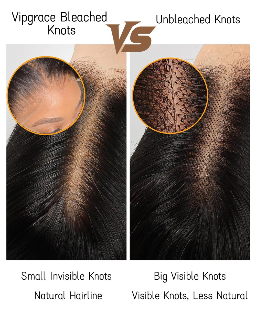 Vipgrace hand holding wig for size and scale clarity to aid buying decision benefit