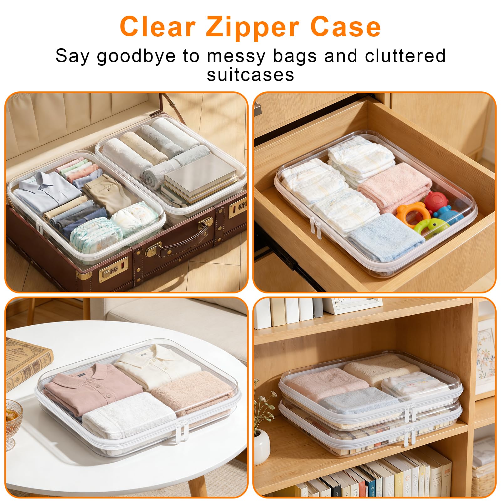 Viphope pouch inside suitcase showing size and space-saving benefit
