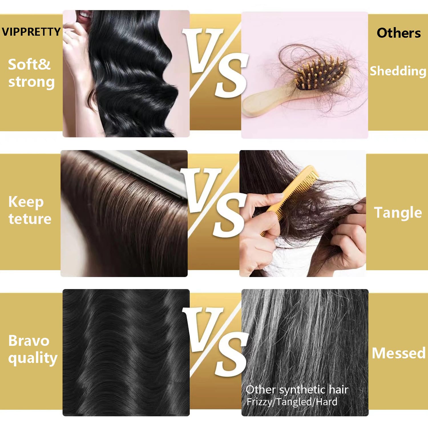 VIPPRETTY heat-styling demo showing safe low-heat shaping benefit