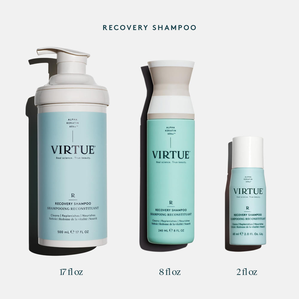 VIRTUE Alpha Keratin 60ku graphic illustrating rebuilding benefit