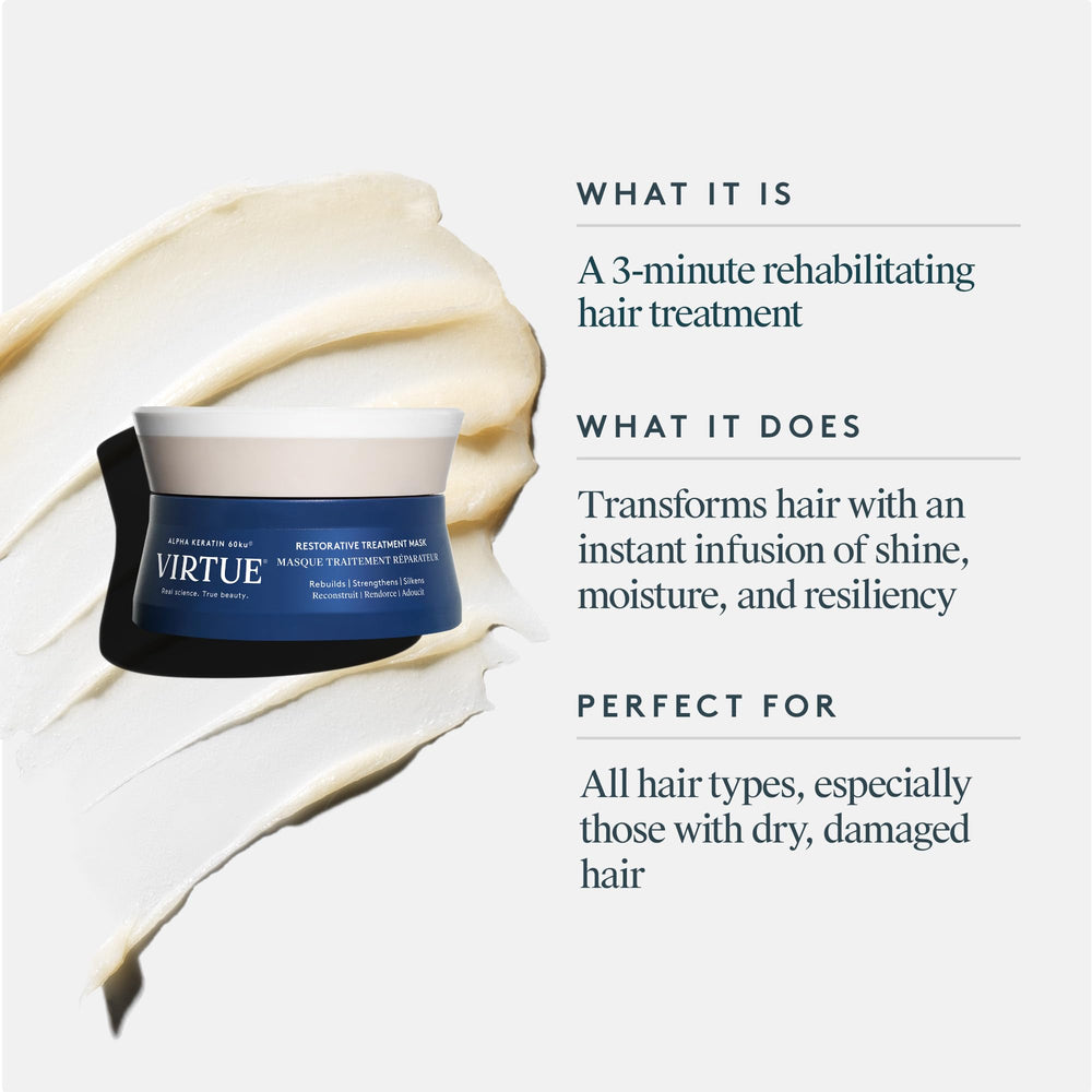VIRTUE before and after hair comparison showing improved shine and softness