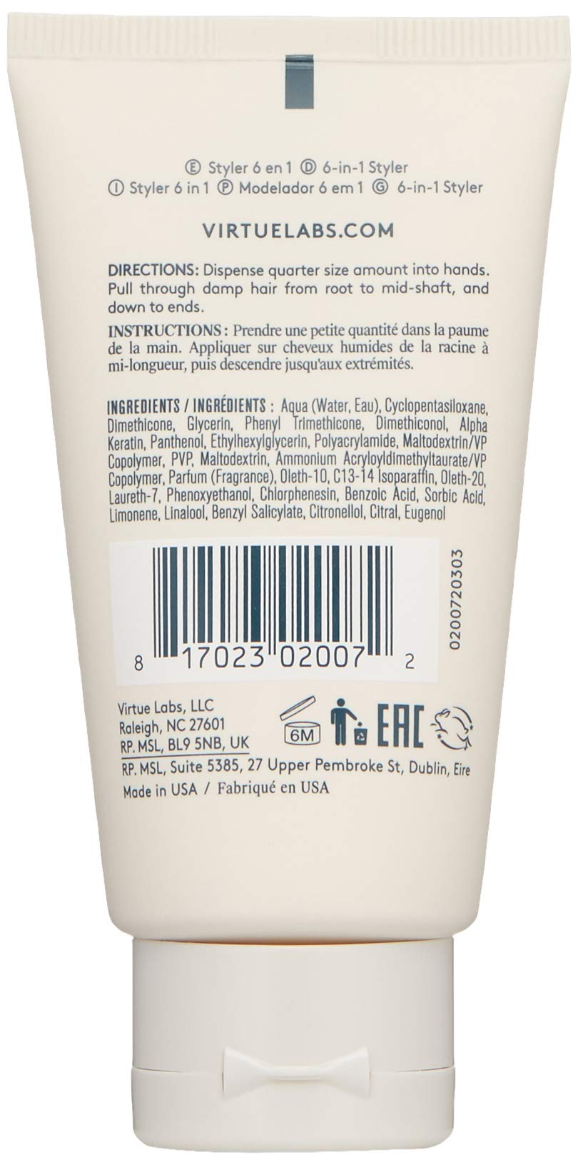 VIRTUE close-up of silky crème texture demonstrating lightweight spreadability