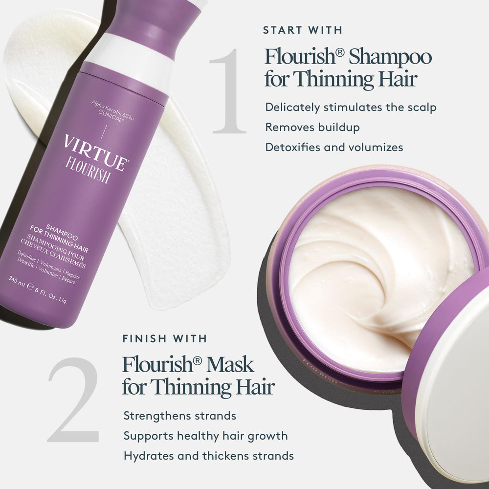 Applying VIRTUE mask to wet hair demonstrating gentle detangling and improved manageability
