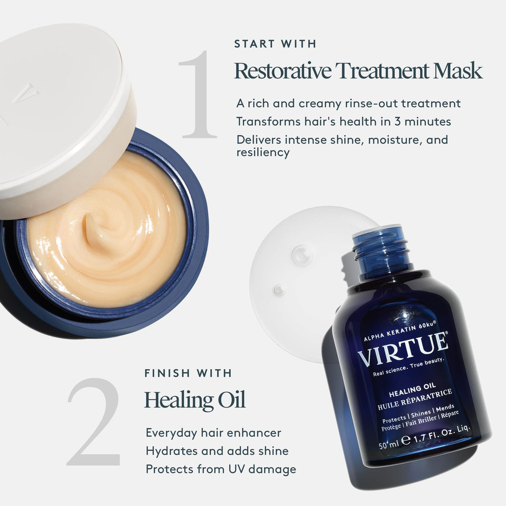 VIRTUE label detail emphasizing clean formula and ingredient transparency