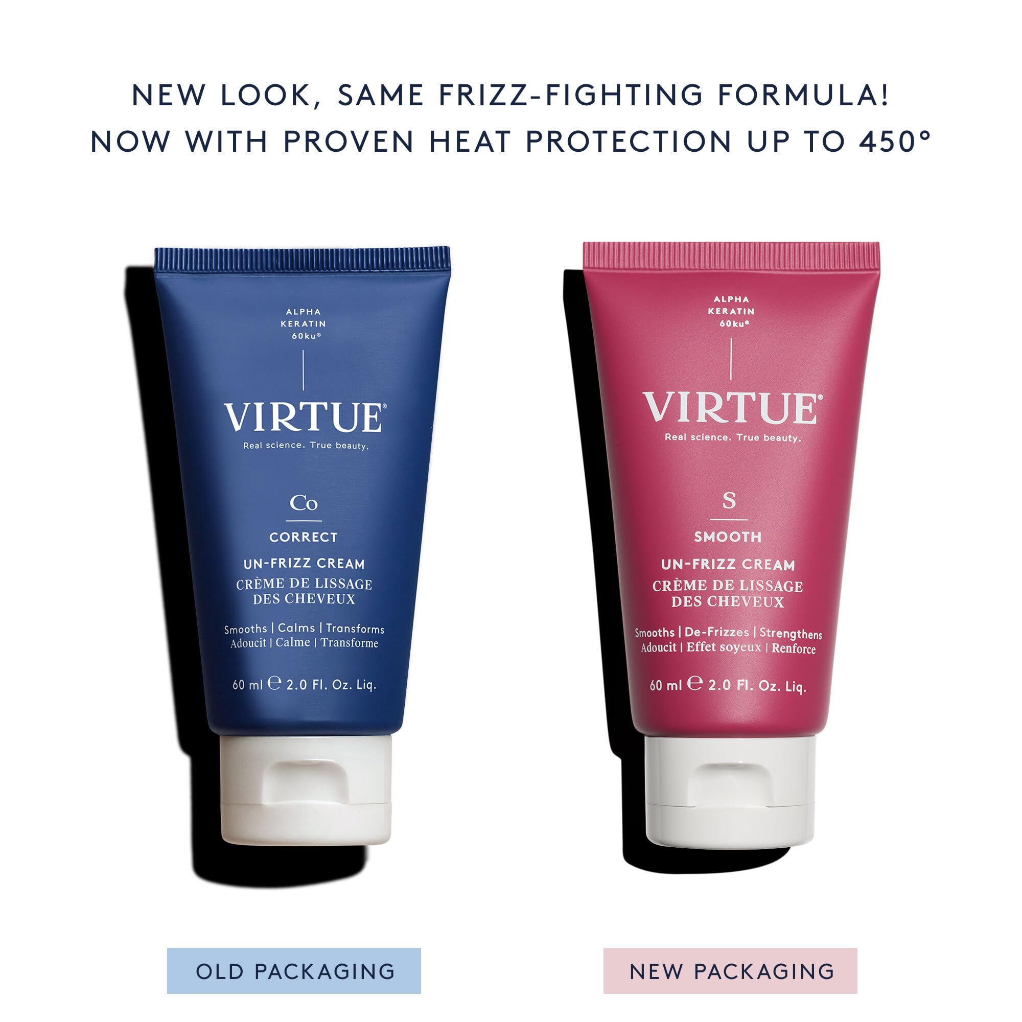 VIRTUE applying cream to damp hair to lock out humidity and tame frizz