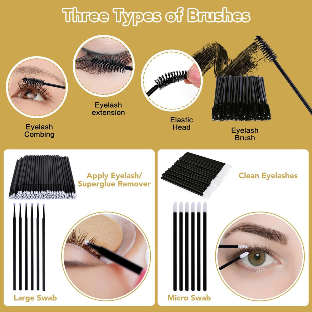 VISCOO practice eyelashes and glue showing materials for technique rehearsal
