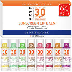 VISRIE front packaging showing full 64-pack and SPF 30 protection benefit