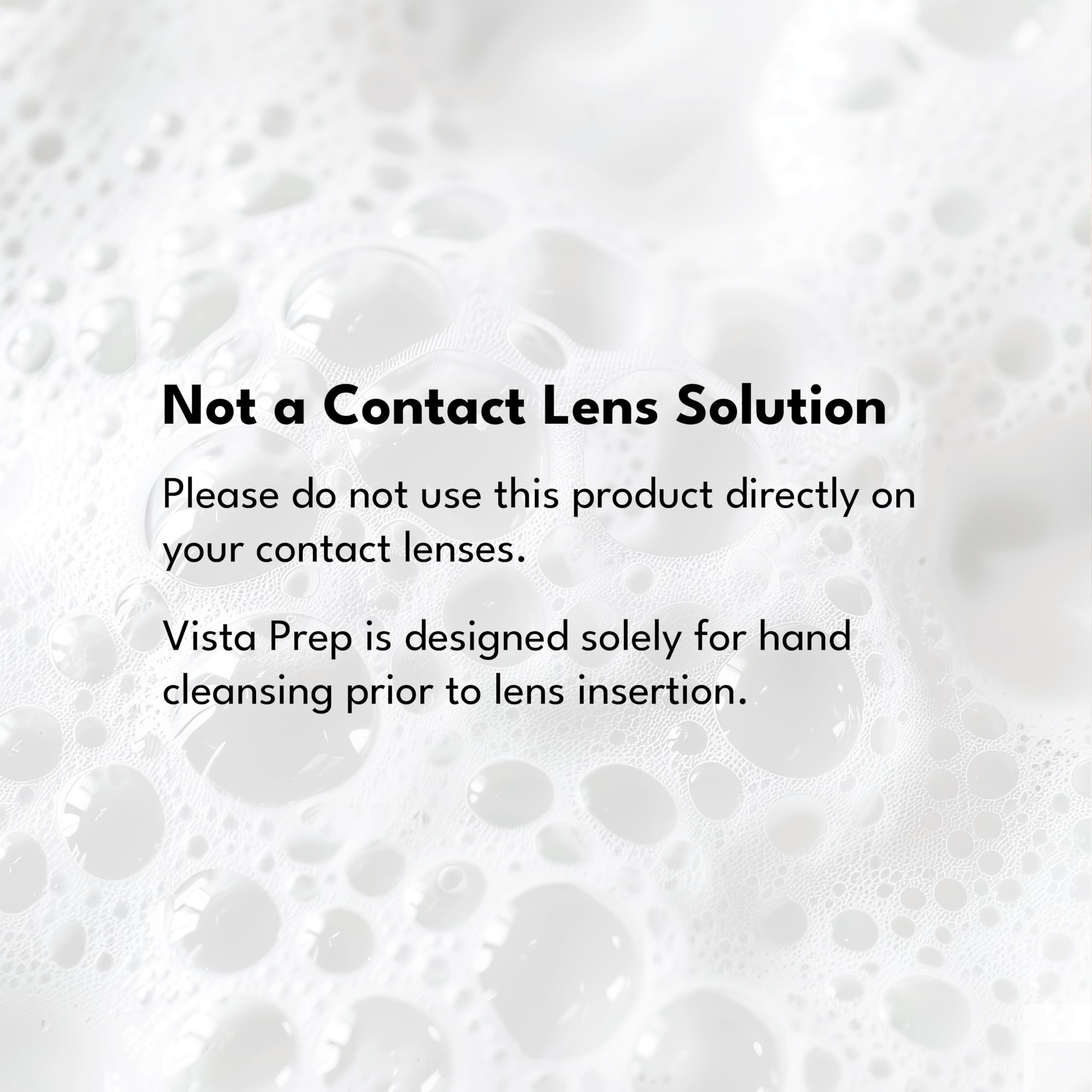 Vista-Prep bottle on bathroom counter showing ready access before lens insertion