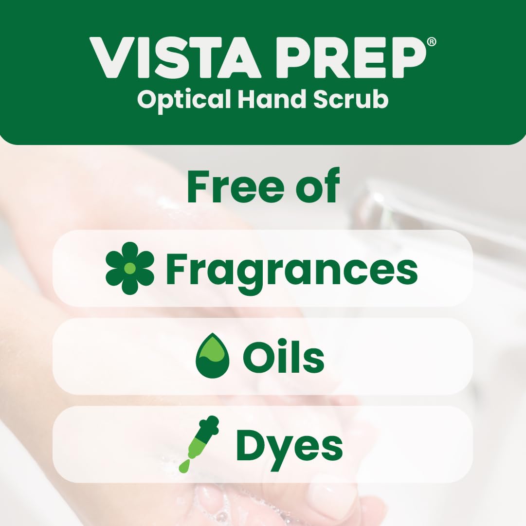 32 fl oz Vista-Prep bottle next to a hand for size reference and convenience