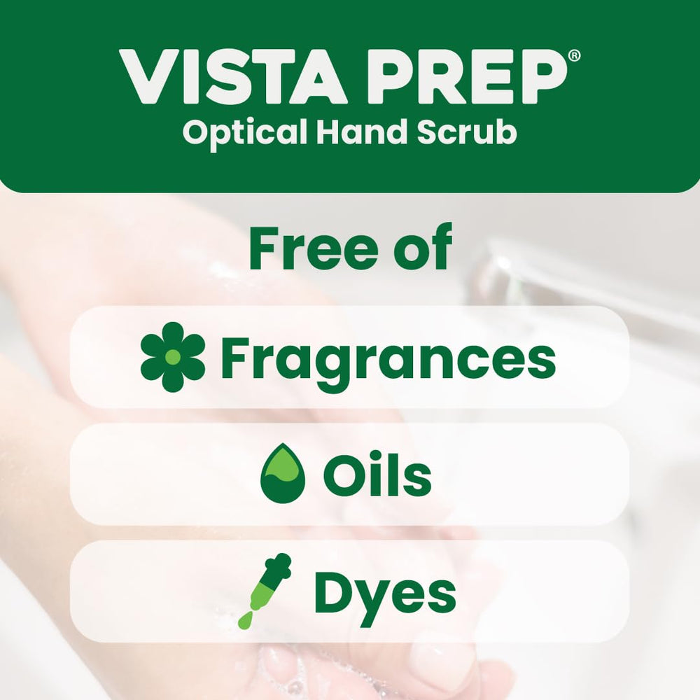32 fl oz Vista-Prep bottle next to a hand for size reference and convenience