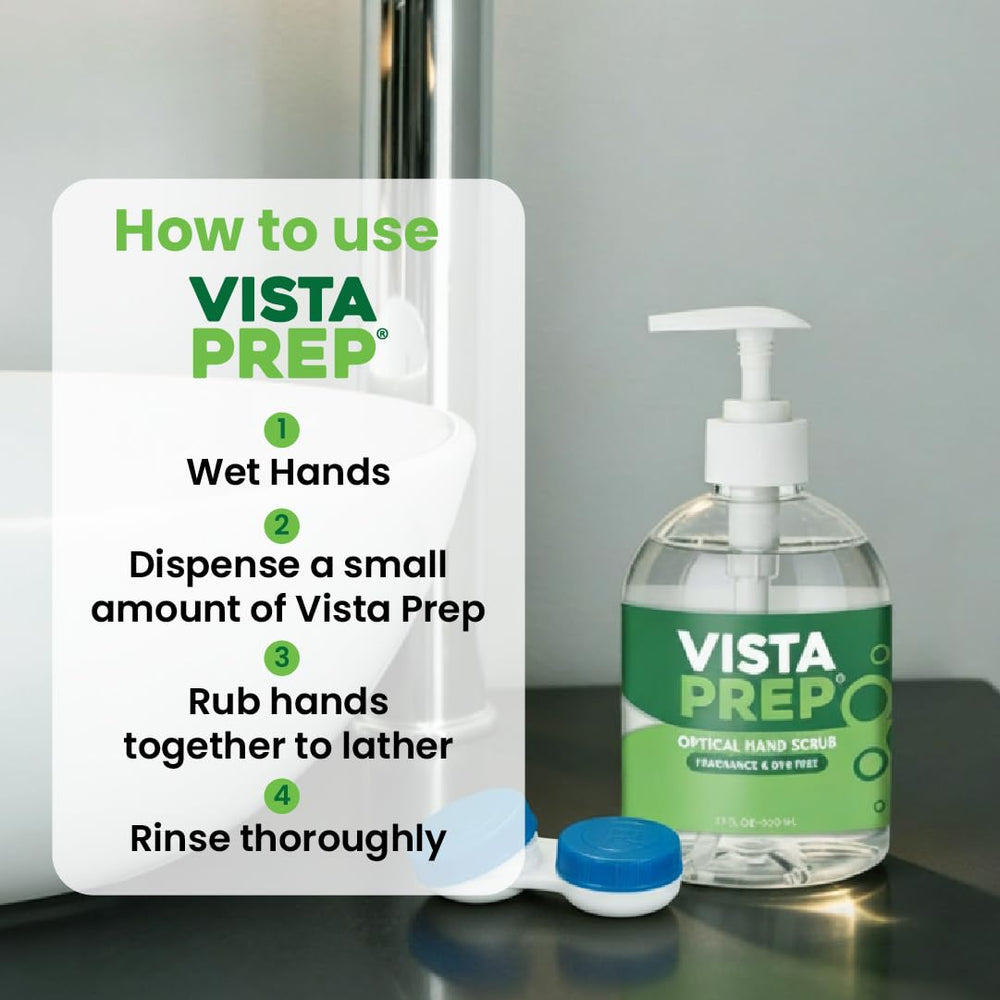 Close-up of Vista-Prep lather texture highlighting gentle, non-drying formula