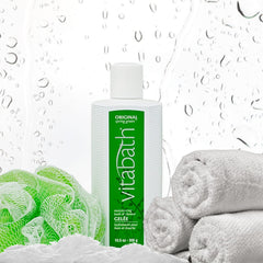 Vitabath gel texture close-up highlighting silky moisturizing finish