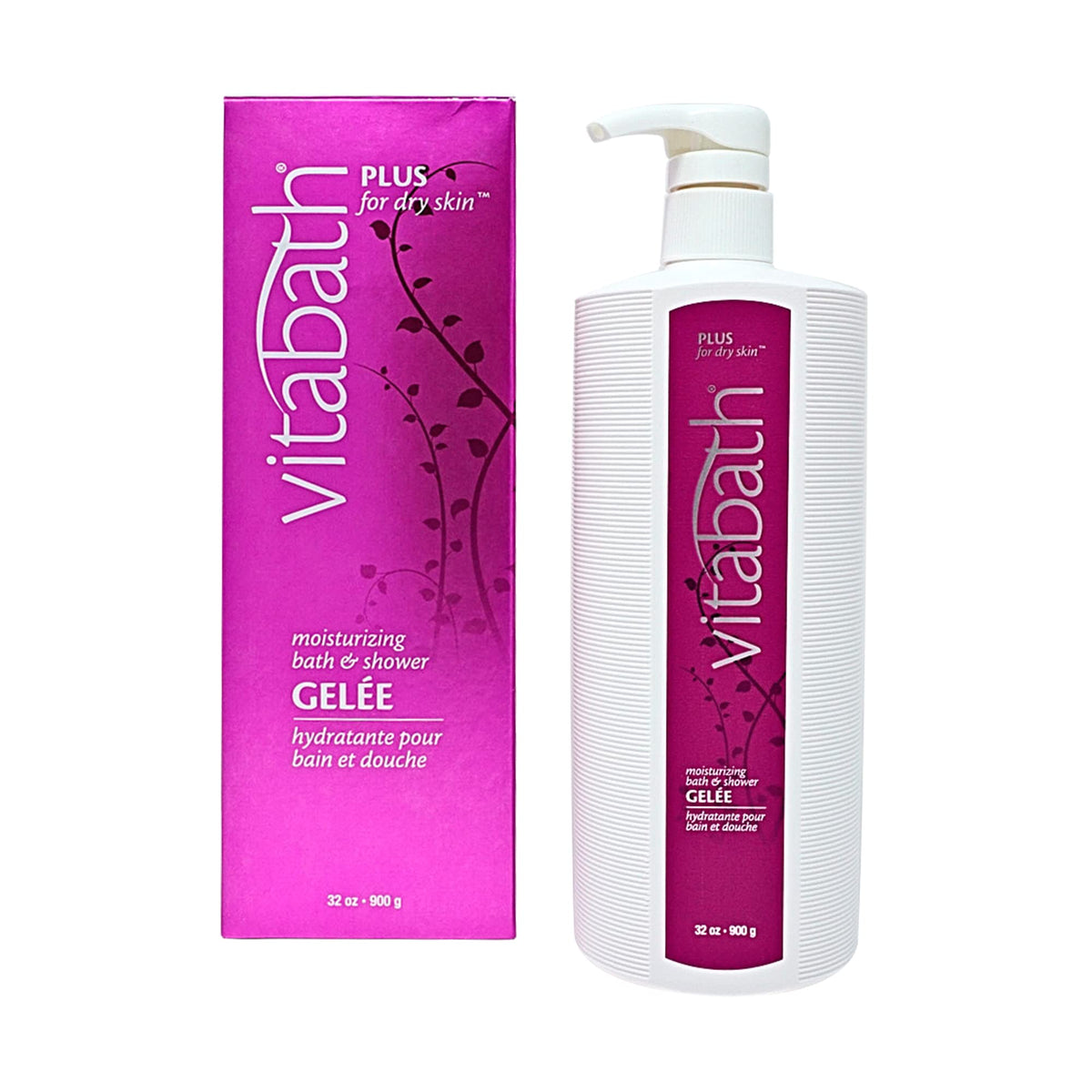 Vitabath front bottle showing 32 oz size and calming packaging benefit