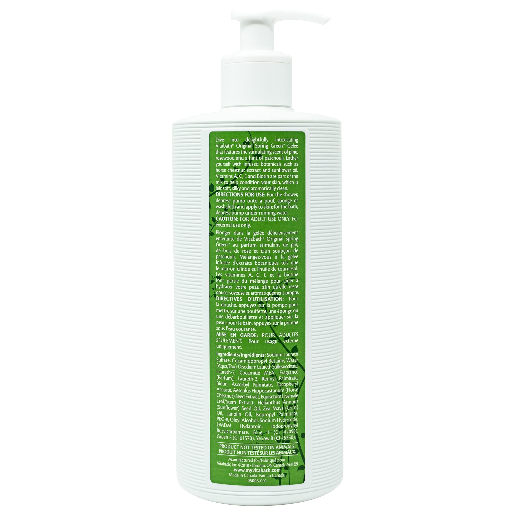 Vitabath bottle surrounded by botanicals illustrating natural-fragrance benefit