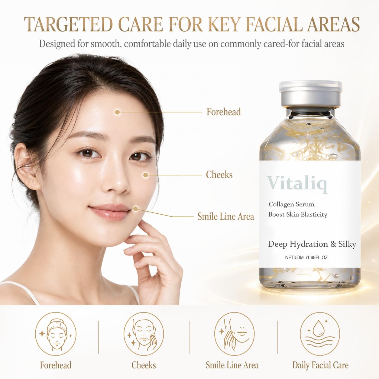 Vitailq Beauty ampoule placed on bathroom shelf in skincare routine
