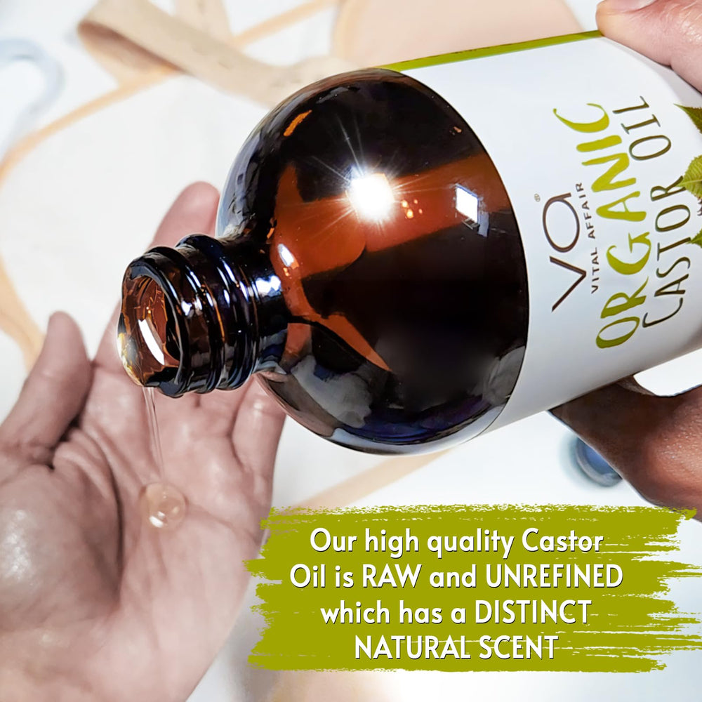 VITAL AFFAIR castor oil pack setup with cloth and warmed cover for soothing use