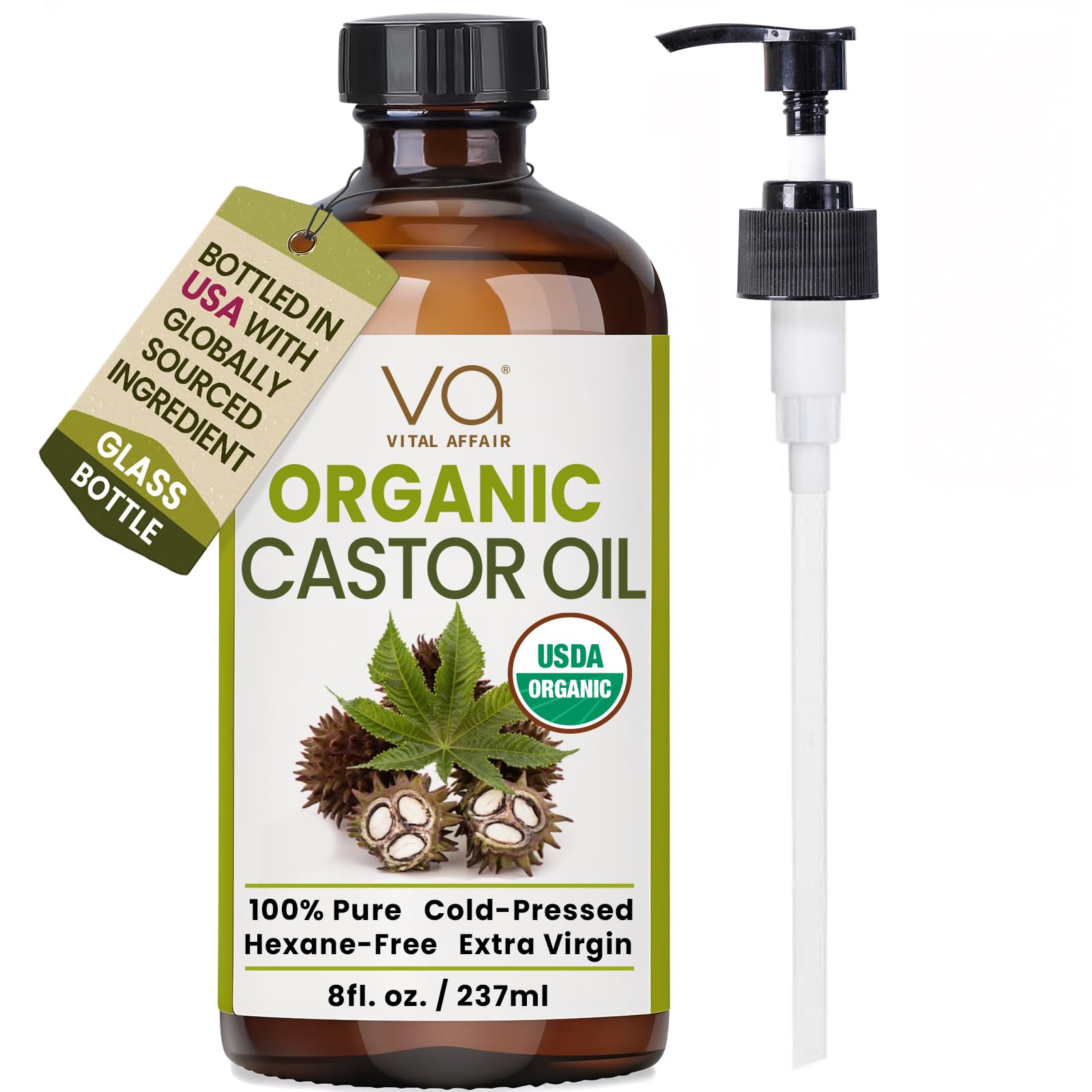 VITAL AFFAIR front packaging showing 8oz glass bottle and label, conveys purity