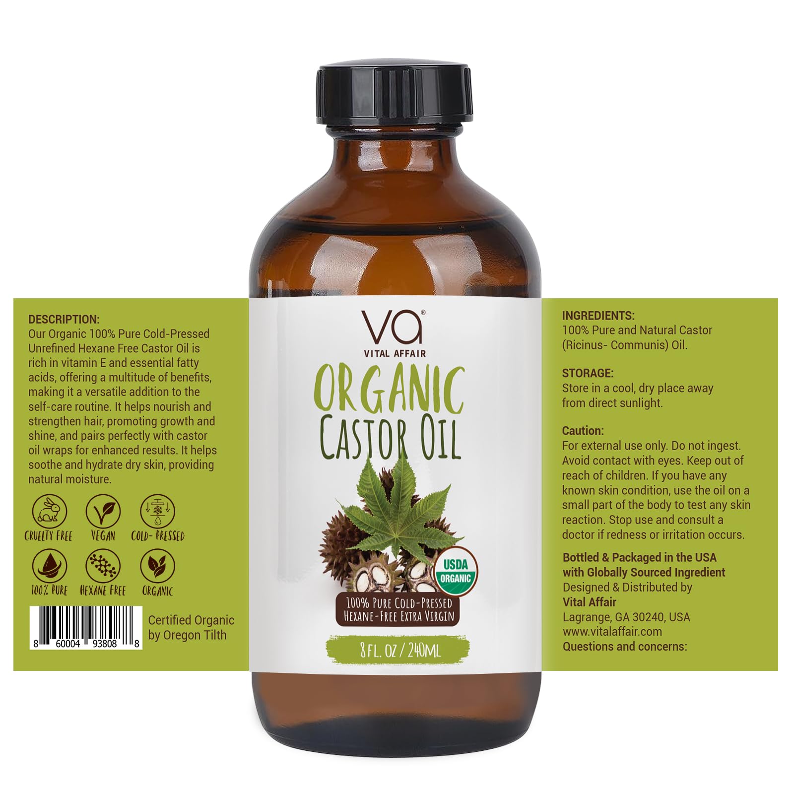 VITAL AFFAIR applying castor oil to scalp showing nourishment for hair