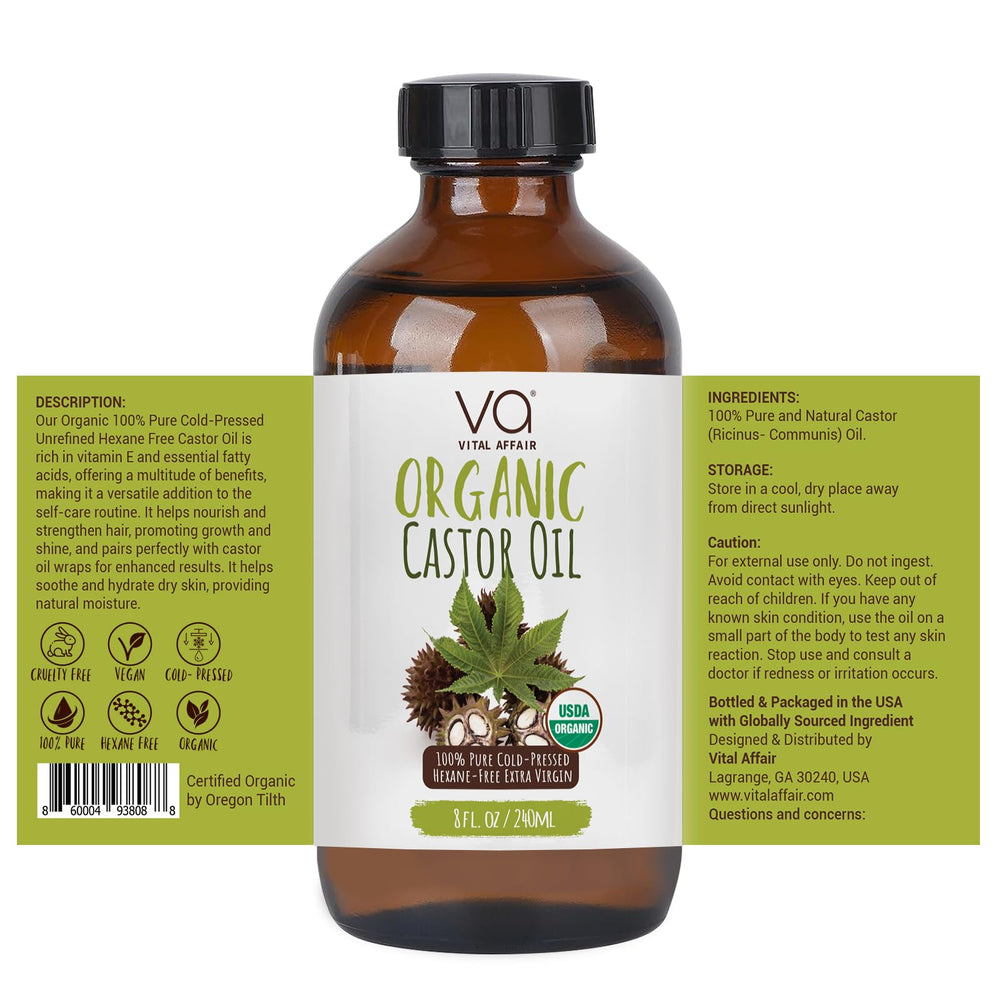 VITAL AFFAIR applying castor oil to scalp showing nourishment for hair