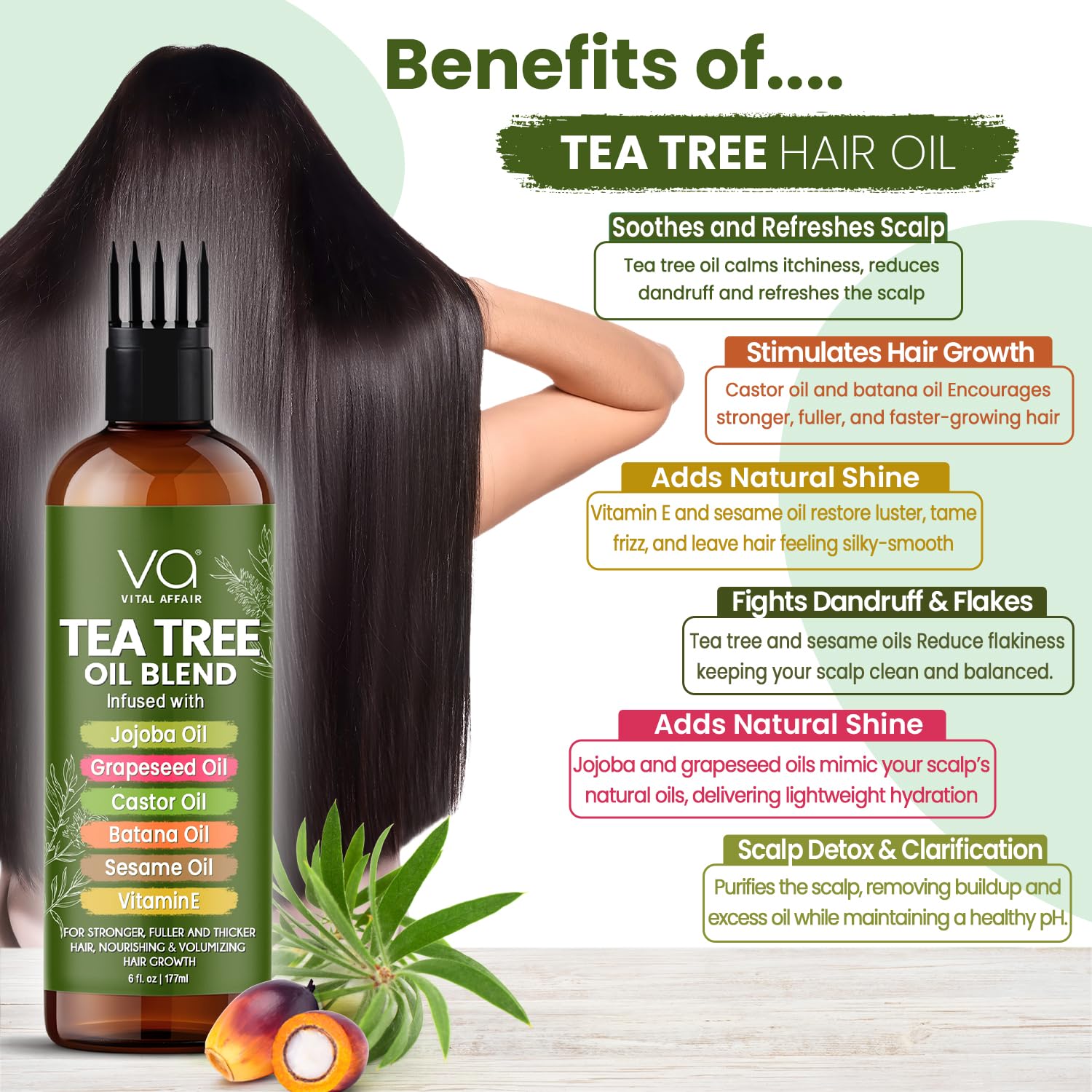 VITAL AFFAIR hair ends before and after using oil showing improved softness