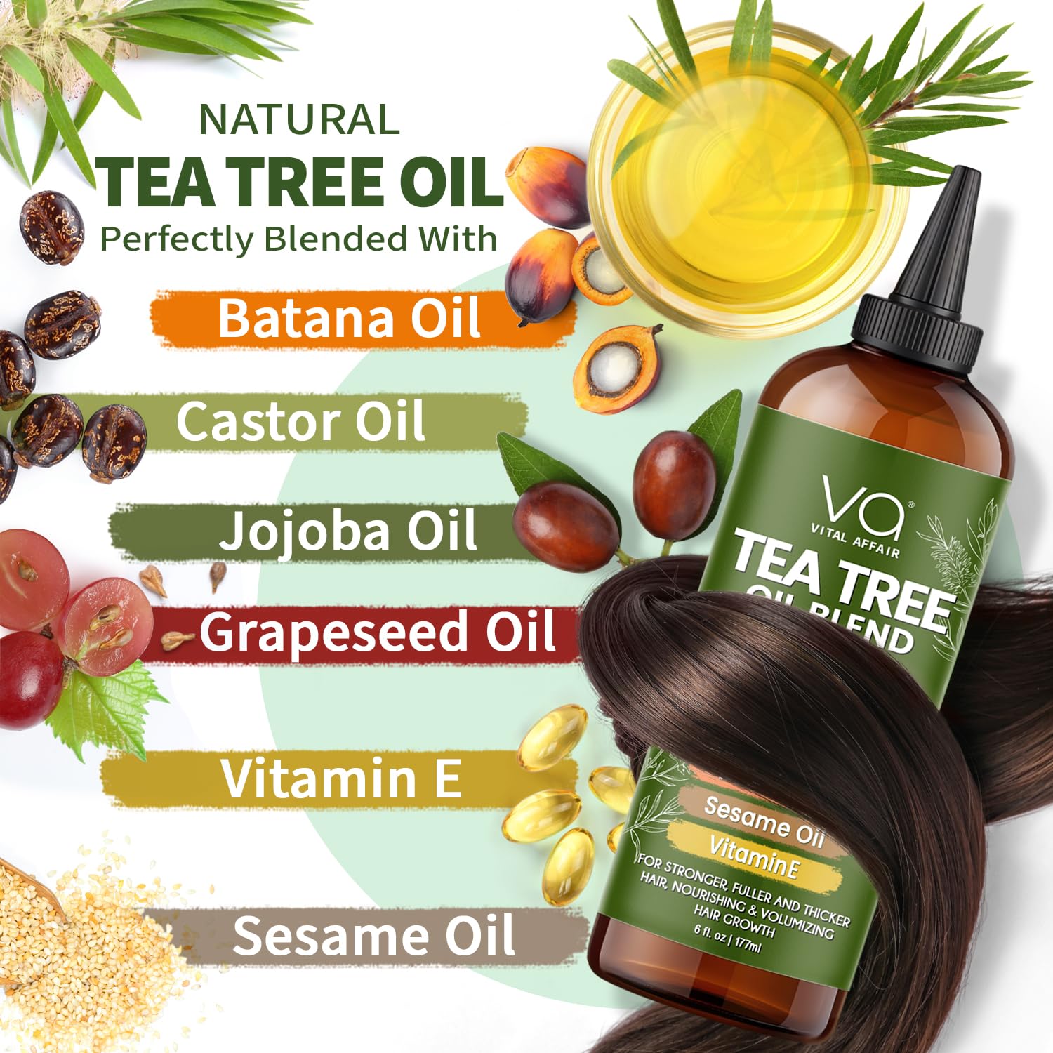 VITAL AFFAIR oil texture poured onto hand demonstrating lightweight, non-greasy hydration