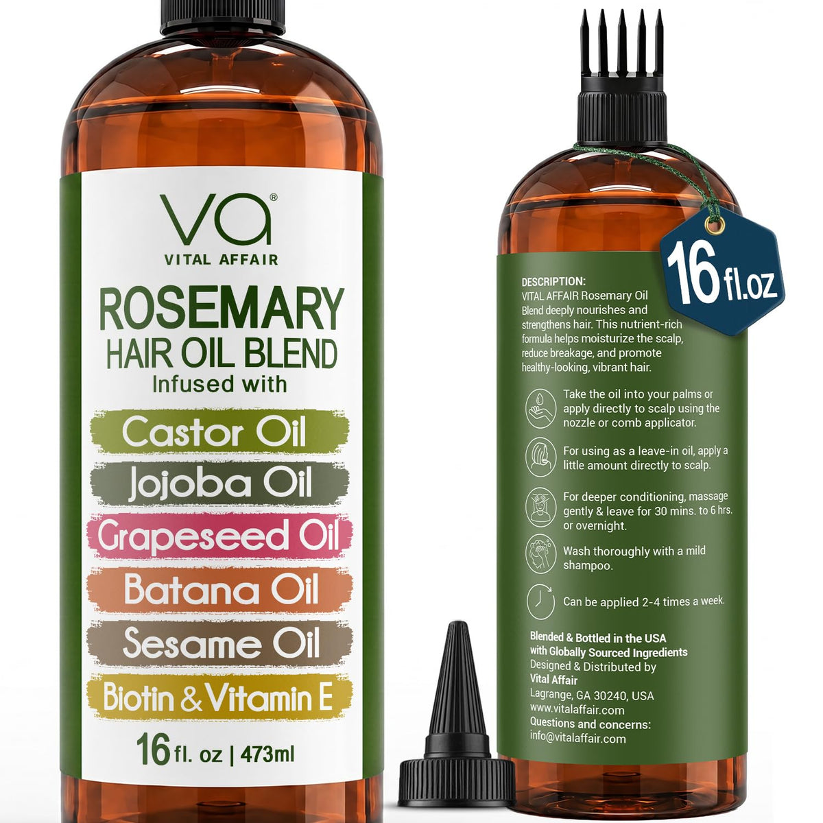 VITAL AFFAIR front bottle view showing label and 16 fl oz size, promotes lasting supply