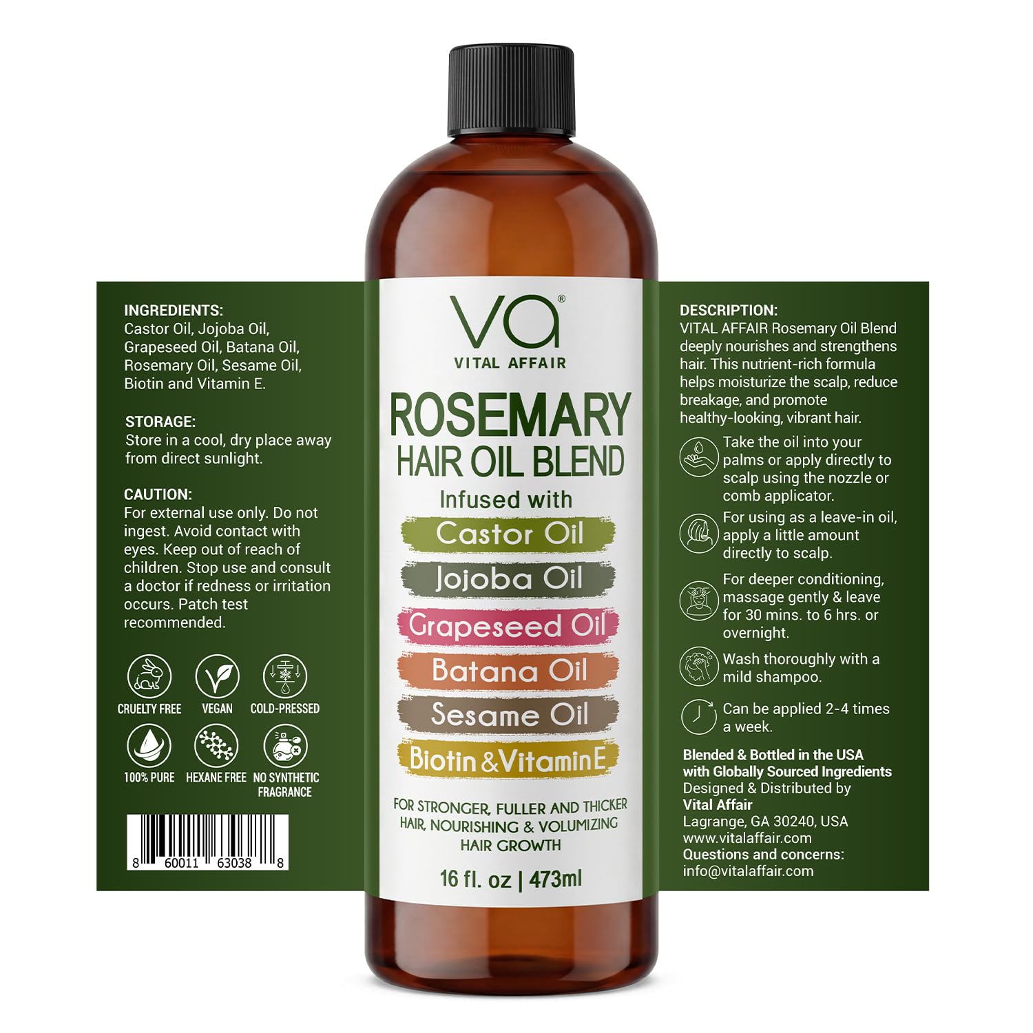 VITAL AFFAIR oil pouring close-up showing smooth consistency for easy application
