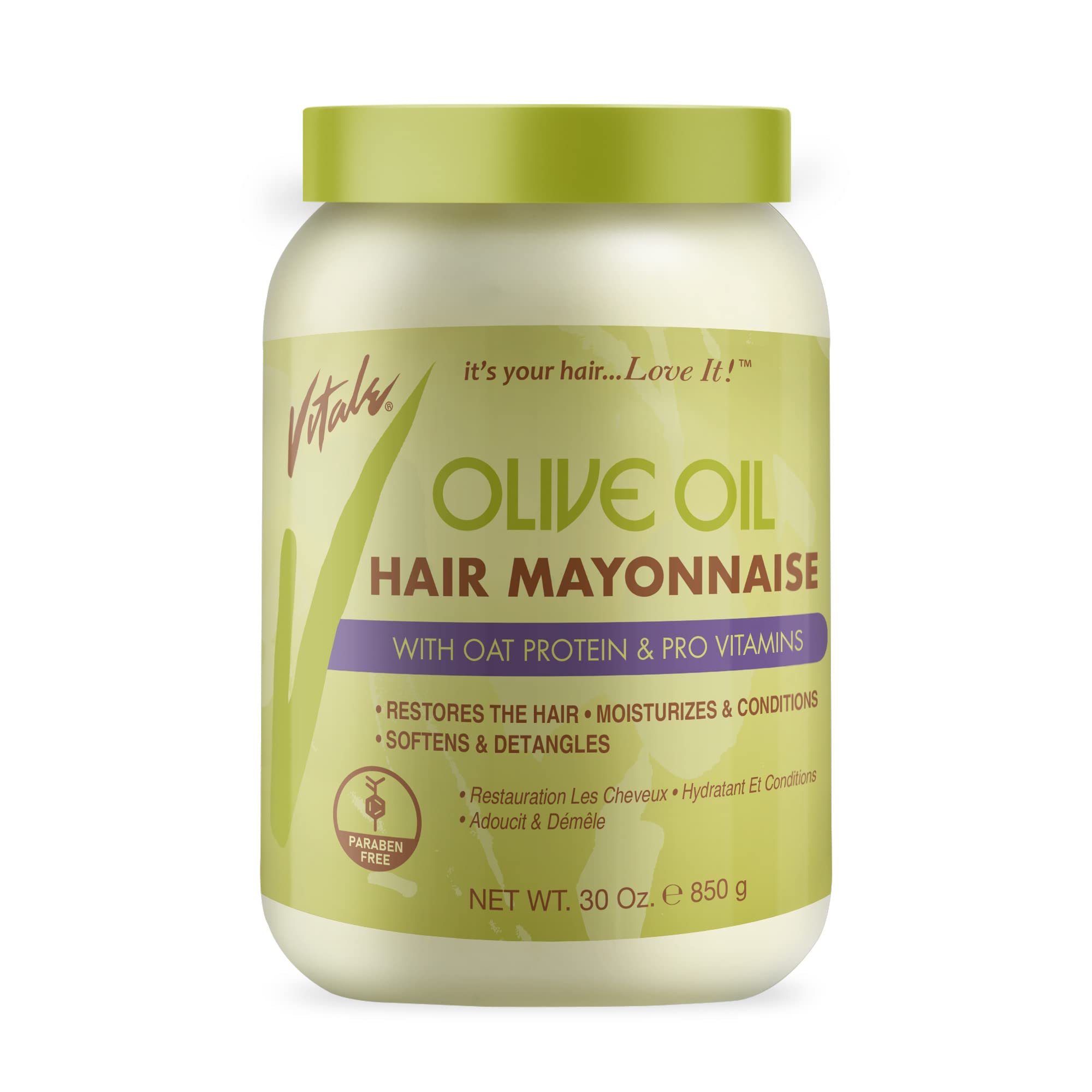 Vitale jar front view showing brand and 30oz size, highlighting nourishing treatment benefits