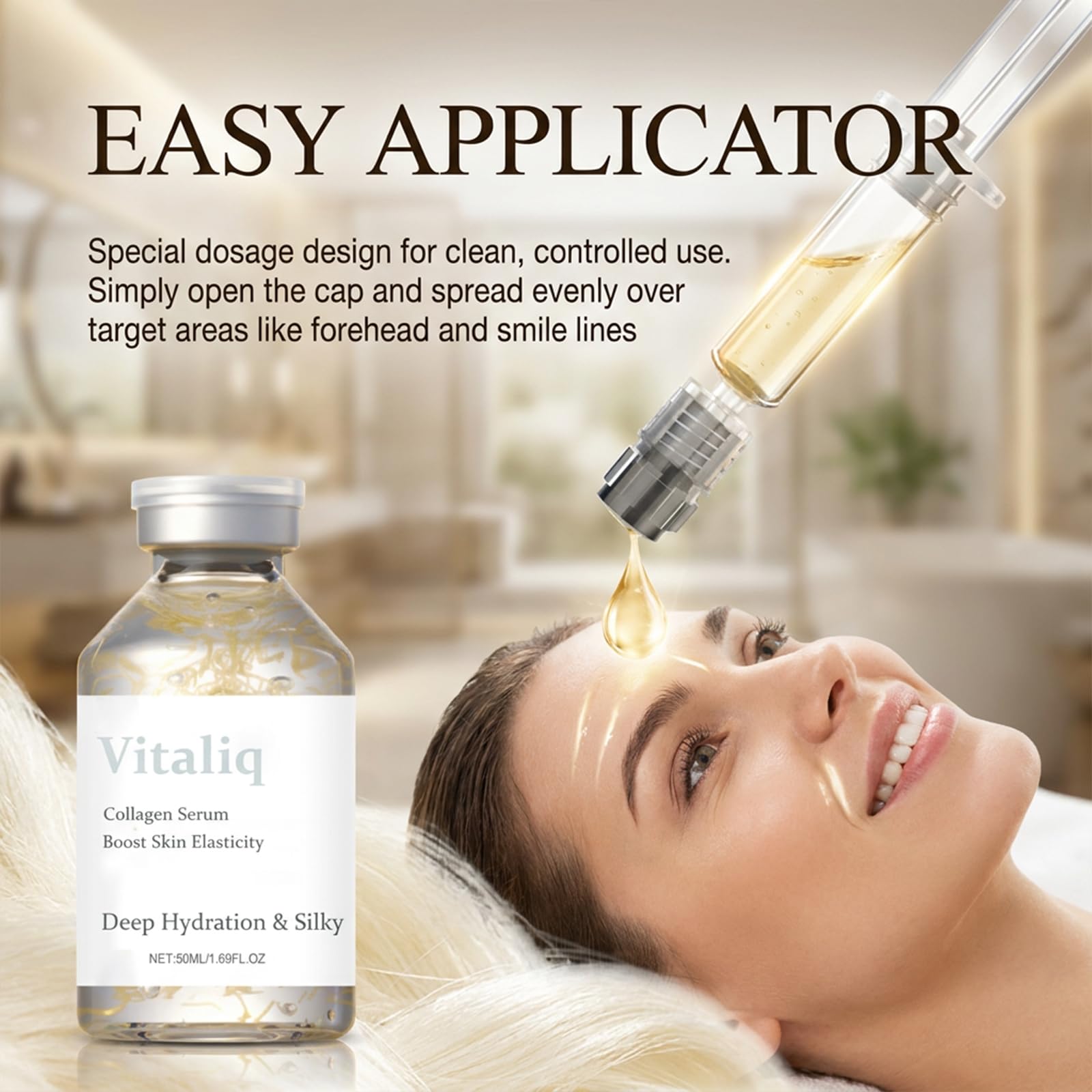Vitaliq size comparison beside common bottle showing travel-friendly benefit