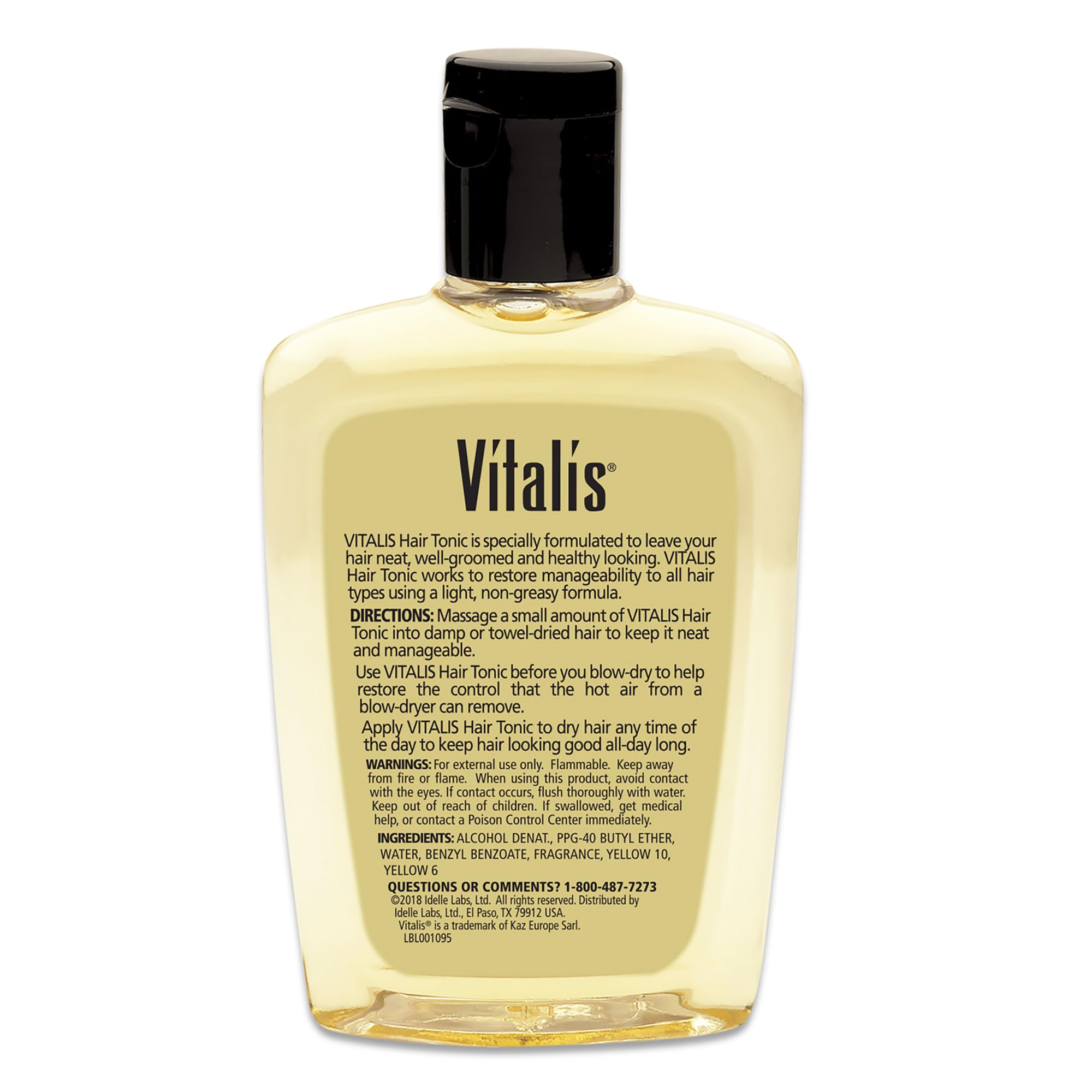 Vitalis in-hand application demonstrating quick styling and improved manageability