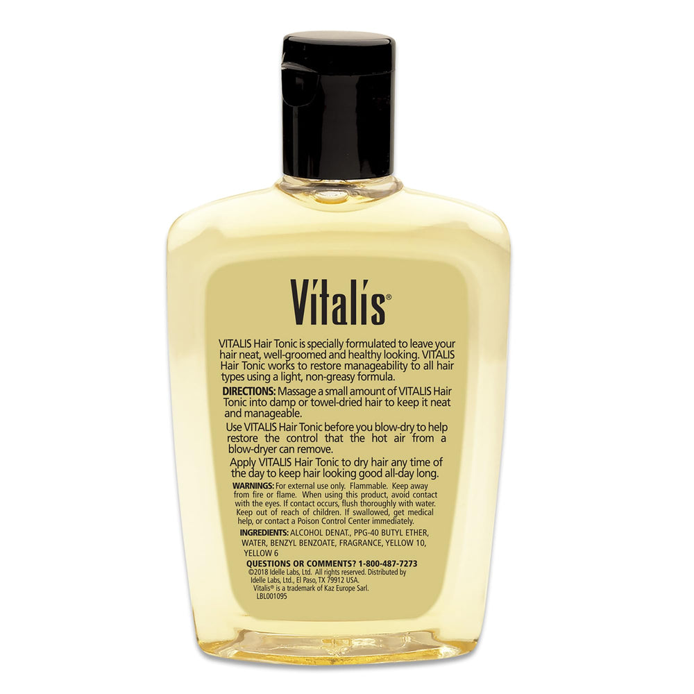 Vitalis in-hand application demonstrating quick styling and improved manageability
