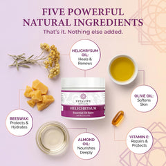 Vitality balm open close-up texture melting on fingertip for easy absorption benefit