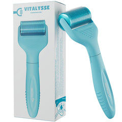 Vitalysse front view showing full roller and ergonomic handle for precise scalp coverage