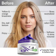 Swirl of VITAMINS purple-blue mask texture showing creamy conditioning benefit