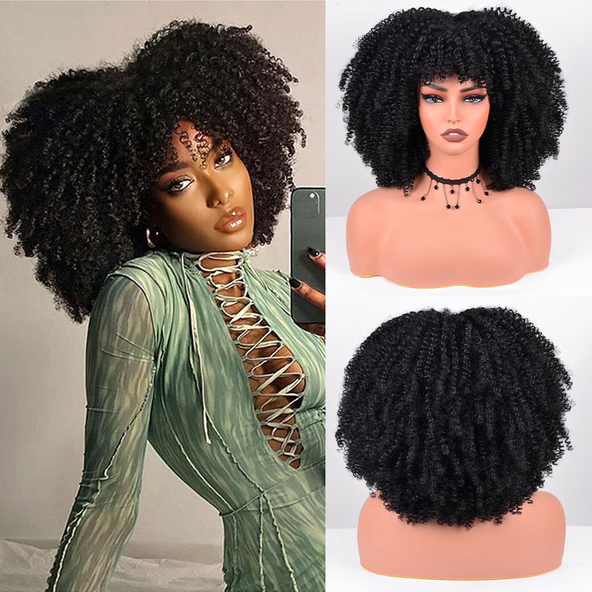 Vitorish front view showing bangs and full afro benefit: flattering face frame
