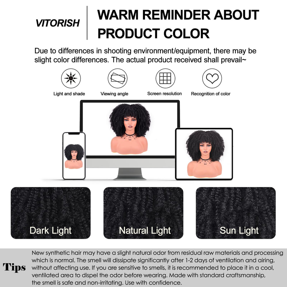 Vitorish unboxed wig after shaking benefit: restores full volume quickly