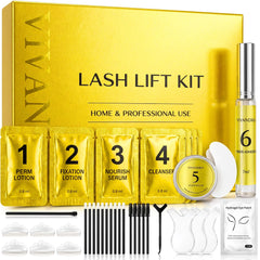Vivandra front packaging showing full lash lift kit and contents, convenient at-home styling